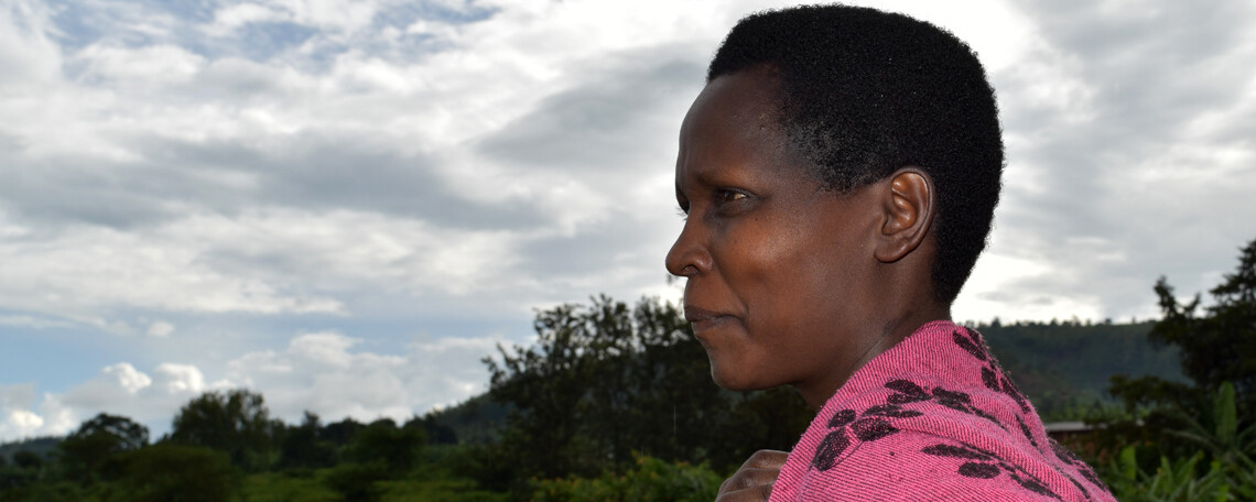 odetta looks out at a field