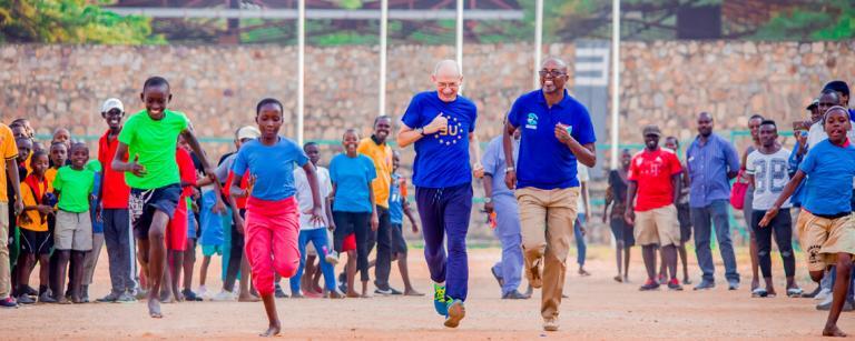 Charles Nkazamyampi and french ambassador race