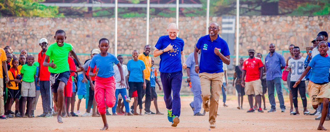 Charles Nkazamyampi and french ambassador race
