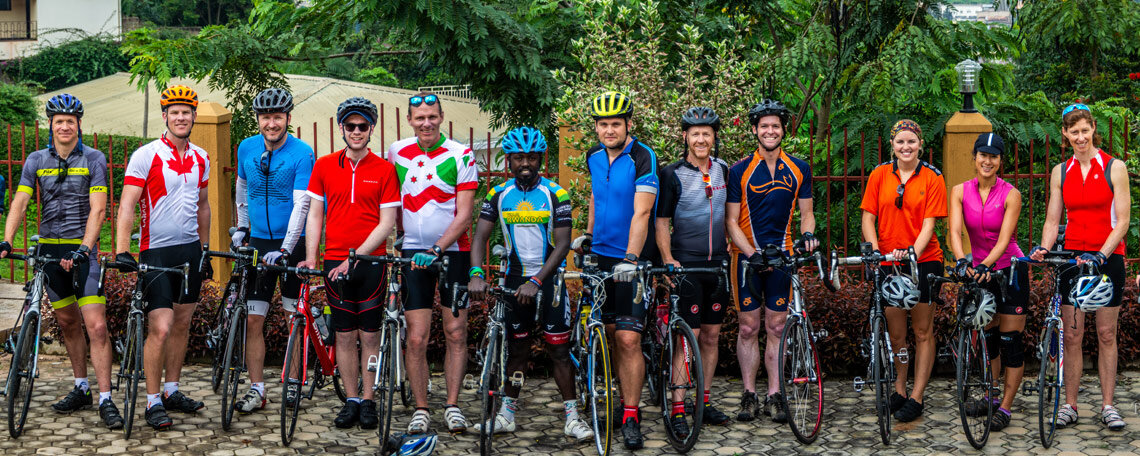 A Bike For Burundi team posing with their bikes